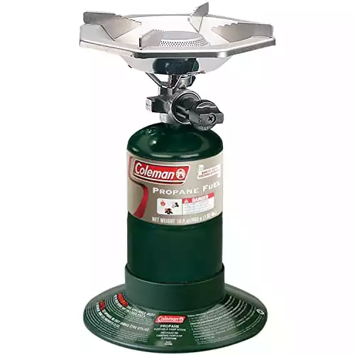 Coleman Bottletop Propane Camping Stove, Portable 1-Burner Adjustable Stove with Wind Baffles, Pressure Regulator, and 10,000 BTUs of Power; Great for Camping, Hiking, Backpacking, & More